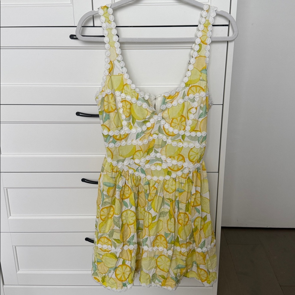 Avec Les Filles Lemon Pattern Dress